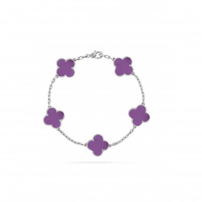VAN CLEEF ARPELS PURPLE FOUR LEAF CLOVER BRACELETS 